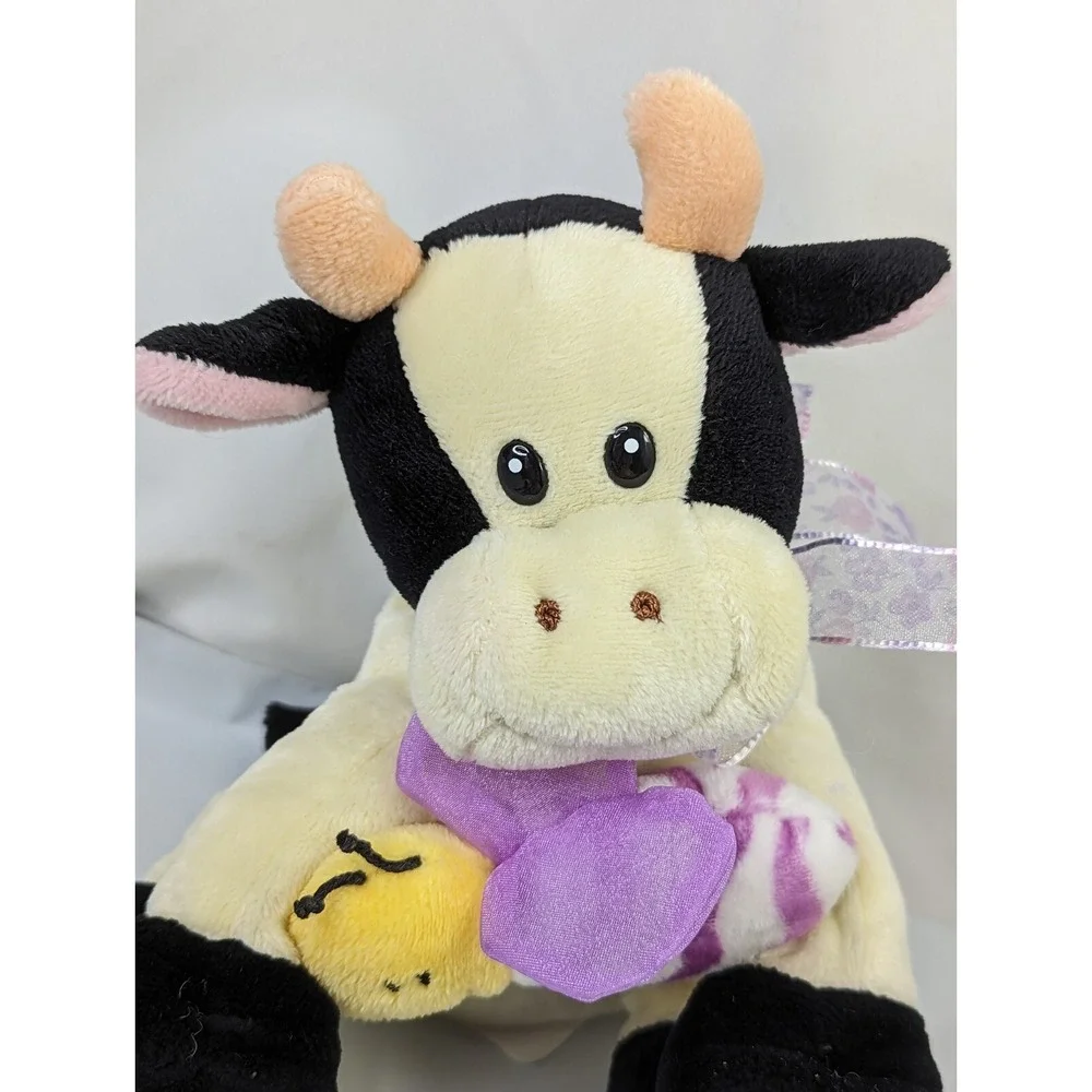 Walmart Cow Bull Plush 8 Inch Purple Bee Insect Black‎ Cream Stuffed Animal Toy